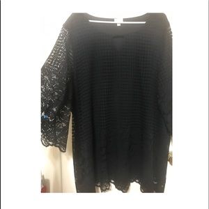 Plus Size Bell Sleeve Lace Top
